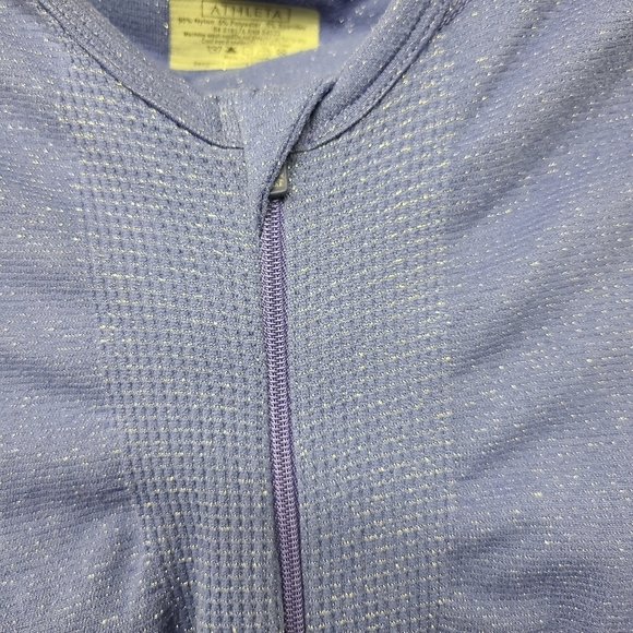 Athleta Rouched Purple Silver Zip Up Hoodie Size Medium - Picture 3 of 7